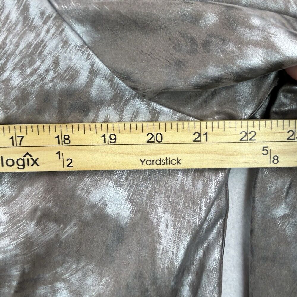 Via Spiga Coat Womens Sz L Silver Cheetah Leopard Animal Print Raincoat Trench - Picture 11 of 16